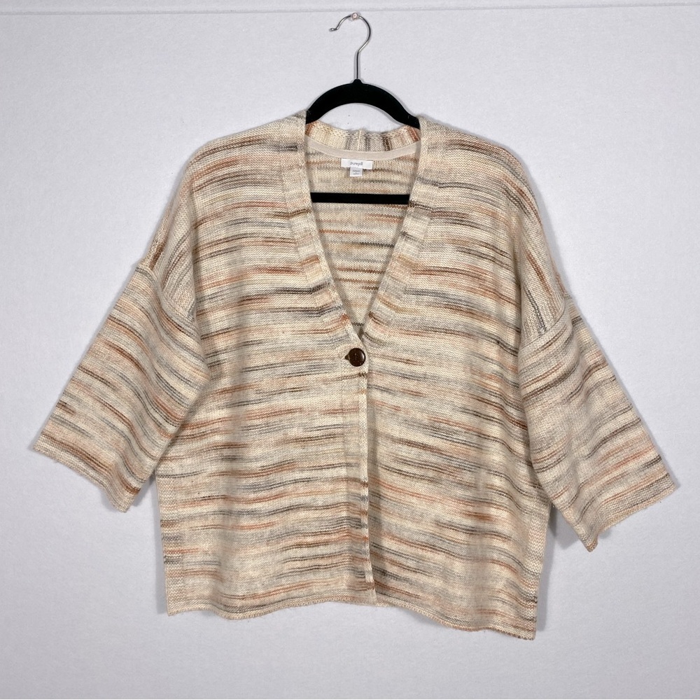 Pure Jill Space Dyed Women's Sweater size Large Petite 3/4 sleeve